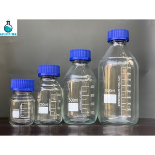 Chai trung tính Trong Suốt nắp vặn xanh 100ml - 250ml - 500ml chai trung tính có chia vạch