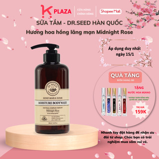 Sữa tắm trắng da, dưỡng ẩm, hương nước hoa Dr.SEED Midnight Rose 500ml Hàn Quốc tẩy da chết, dưỡng trắng da - Chính hãng