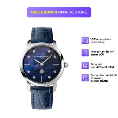 Đồng hồ nữ Frederique Constant FC-206MPND1S6 kính Sapphire, dây da đeo tay cao cấp thời trang, chịu nước 3ATM chính hãng