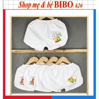 Set 5 quần ngắn trắng in hình cho bé mặc nhà