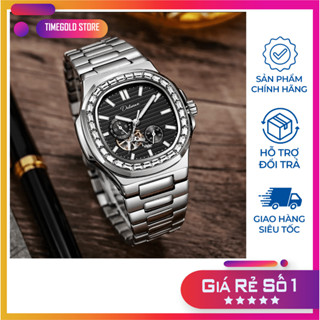  Đồng hồ chính hãng DULUNWE máy cơ Automatic mặt đính đá size 40 chống xước chống nước 30M - D6043 