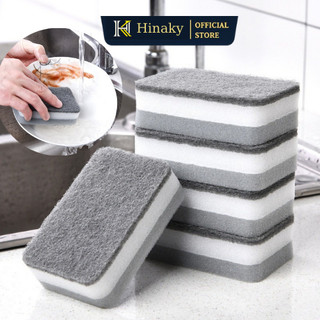 Miếng Xốp Rửa Chén Hai Mặt Màu Xám Trắng Tiện Dụng Cho Nhà Bếp