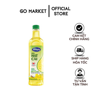 Dầu hạt cải Simply chai 1L - Dầu hạt cải tốt cho sức khỏe, tim mạch