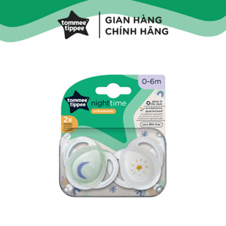 Ty Ngậm Dạ Quang Cho Bé Tommee Tippee Night Time 0-6 tháng (Vỉ Đôi) - Trăng Xanh