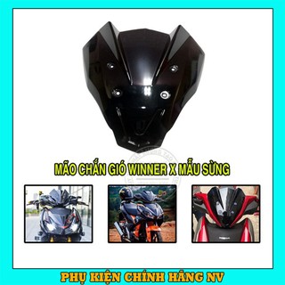 Ốp đầu xe máy Winner X Mẫu Sừng nhựa ABS thời trang, mão chắn gió Winner X đen bóng cao cấp