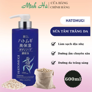 Sữa tắm dưỡng ẩm trắng da Hatomugi The Body Soap xanh 600ML