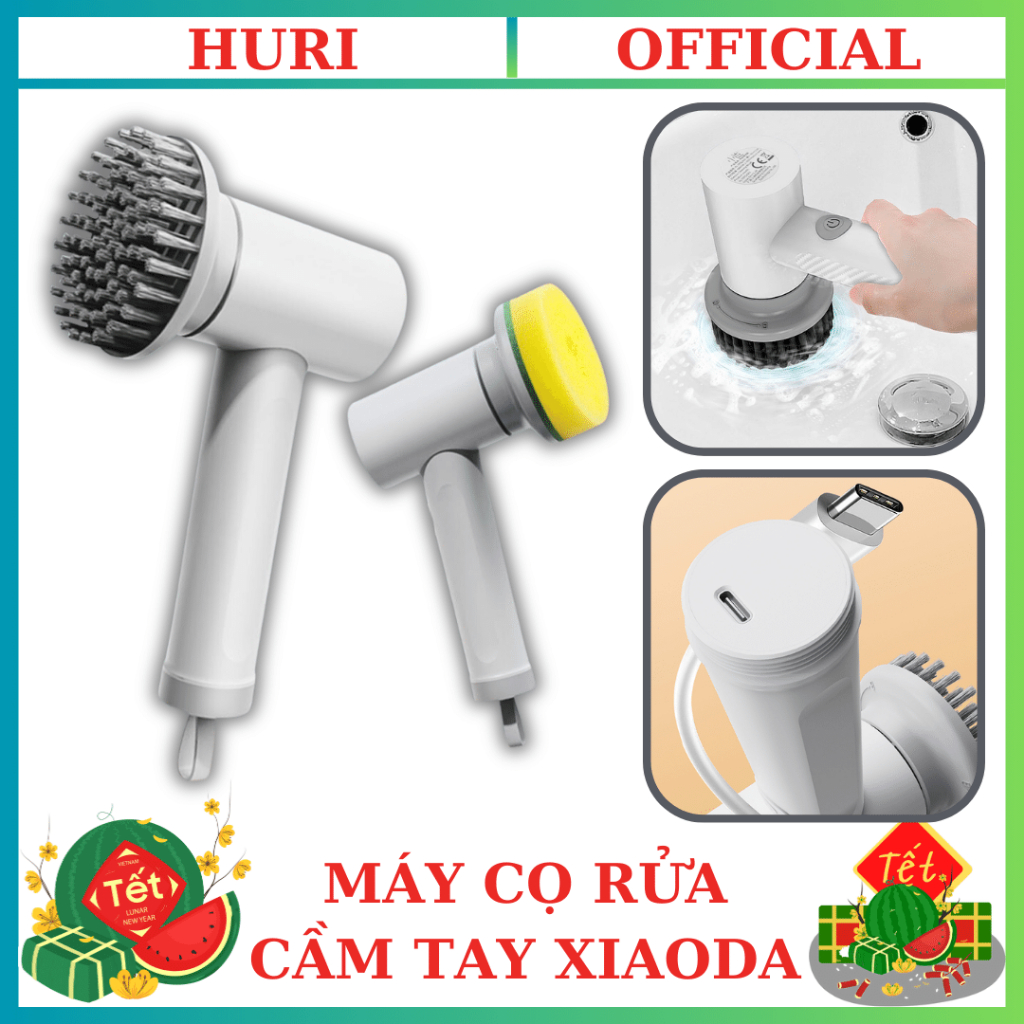 Máy Cọ Rửa Cầm Tay Đa Năng Xiaomi Xiaoda - Cọ Rửa Nhà Vệ Sinh, Nhà Bếp Không Dây- Cọ Giày, Quần Áo S
