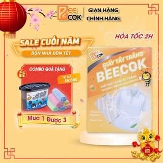 Giấy tẩy trắng quần áo Beecok 20 tờ giúp quần áo trắng sáng