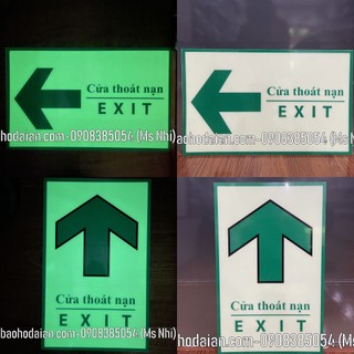 Bảng chỉ dẫn cửa thoát hiểm exit dạ quang