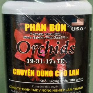 Orchids 19-31-17 hũ 100gr - Phân bón dùng cho các giai đoạn phát triển của hoa Lan