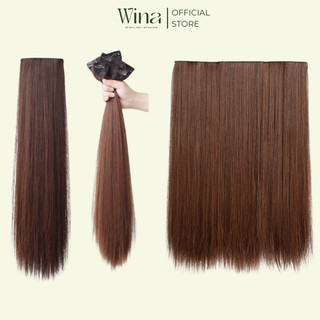 Tóc Giả Kẹp Nối 3 Tép Sợi Tơ Chịu Nhiệt WINA Thẳng Dài 40cm - 60cm