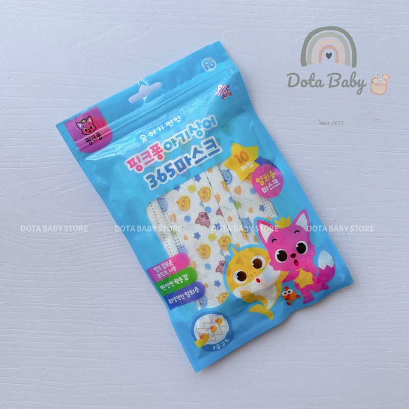 Khẩu Trang Trẻ Em Cao Cấp In Hình Baby Shark/Pinkfong Cho Bé Từ 0 - 12 Tuổi