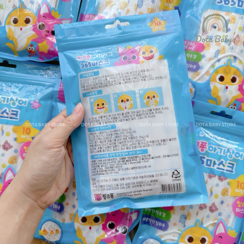 Khẩu Trang Trẻ Em Cao Cấp In Hình Baby Shark/Pinkfong Cho Bé Từ 0 - 12 Tuổi