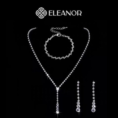 Dây chuyền bông tai nữ Eleanor Accessories bộ trang sức đính đá sang trọng phụ kiện trang sức 5124
