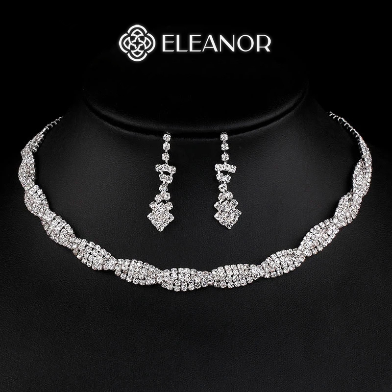 Dây chuyền choker bông tai nữ Eleanor Accessories bộ trang sức đính đá phụ kiện trang sức 5045