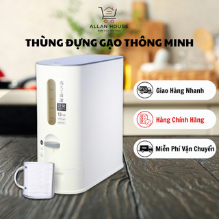 Thùng đựng gạo, Hộp đựng gạo thông minh lấy gạo tự động xuất Nhật 2 màu chống mốc, chống ẩm