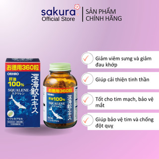 Viên uống sụn vi cá mập Orihiro Squalene, bổ xương khớp - Sakura Store Official