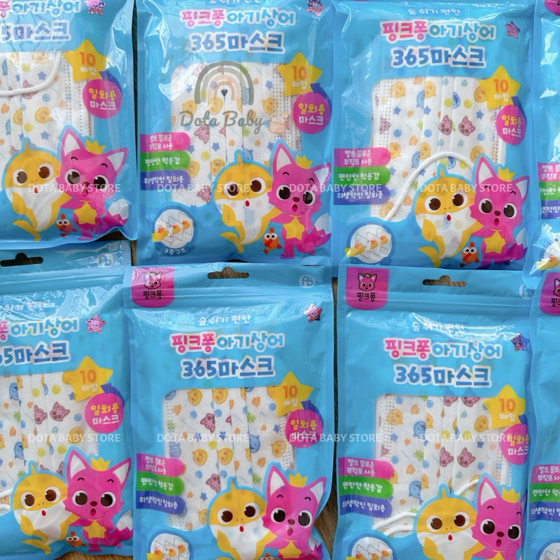 Khẩu Trang Trẻ Em Cao Cấp In Hình Baby Shark/Pinkfong Cho Bé Từ 0 - 12 Tuổi