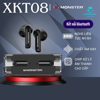 Tai nghe khộng dây Monster XKT08 - Kết nối bluetooth - Tai nghe cảm ứng đa điểm - Chống nước, chống bụi