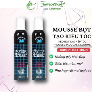 gôm bọt xịt tóc Jacqualine Styling Mousse tạo kiểu tóc cứng dành cho nam nữ 250ml