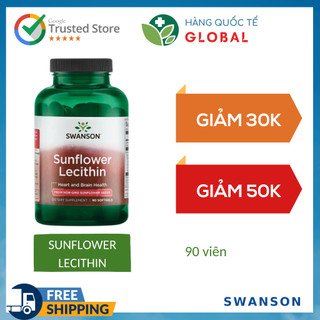 Swanson sunflower lecithin, 90 viên, hỗ trợ sức khỏe tim mạch và não bộ cho người lớn