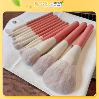 Bộ Cọ Trang Điểm 12 Cây Siêu Mềm Mịn Túi Da Sang Trọng Chuyên Nghiệp HATOLA
