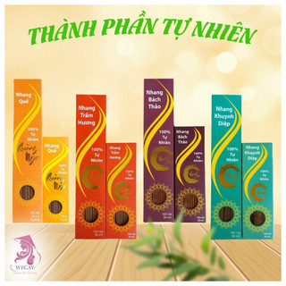 Bộ tứ Nhang thơm Thảo mộc tự nhiên Vinacay 38cm và 25cm Nhang Quế, Khuynh diệp, Trầm hương, bách thảo