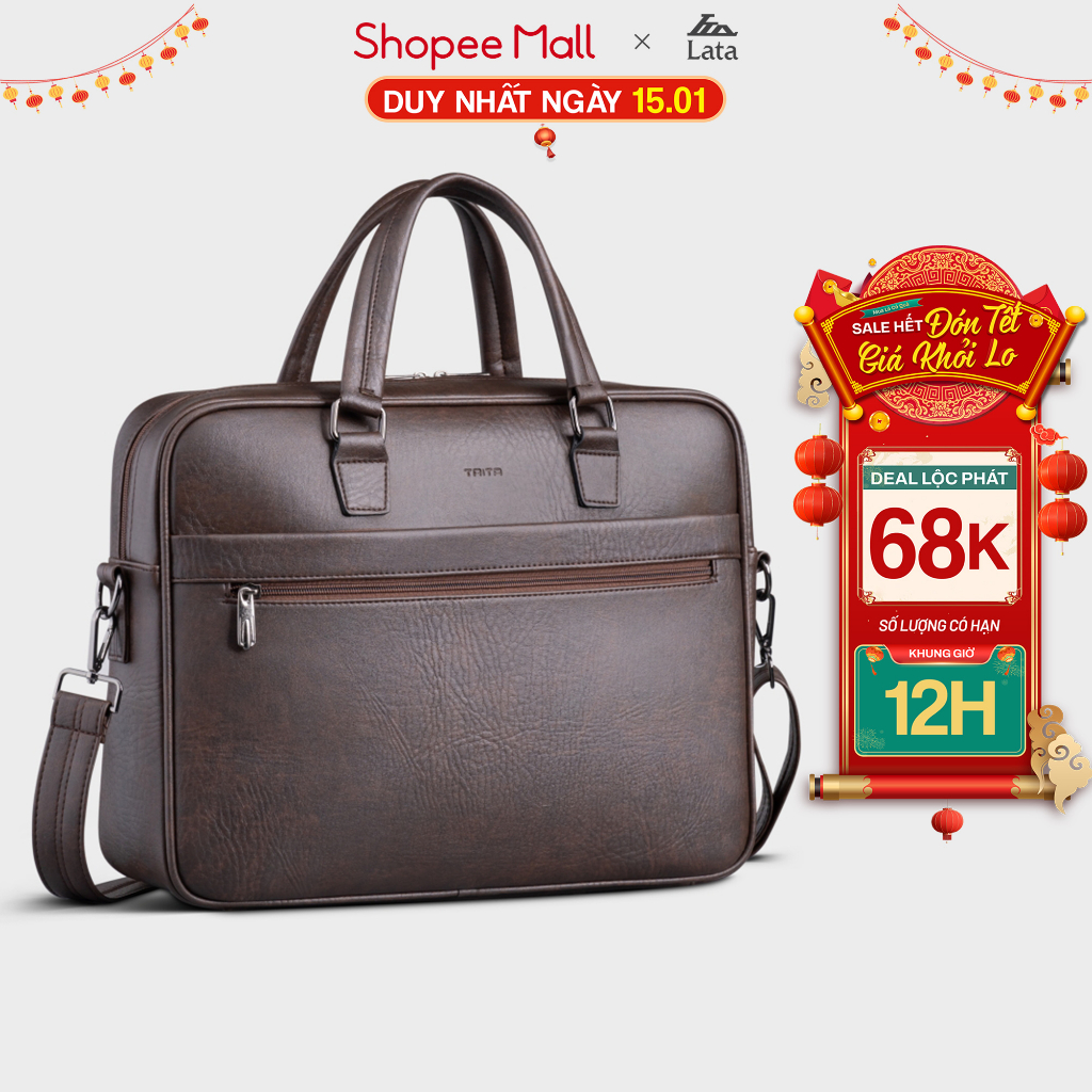 [DUY NHẤT 15.01 - DEAL LỘC PHÁT 68K] Cặp công sở Trita (Thời trang nam đa năng đựng vừa laptop 14inch - Cặp da TCA19)