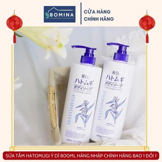 Sữa tắm sáng da Reihaku Hatomugi Body Soap giảm mụn dưỡng ẩm 800ml