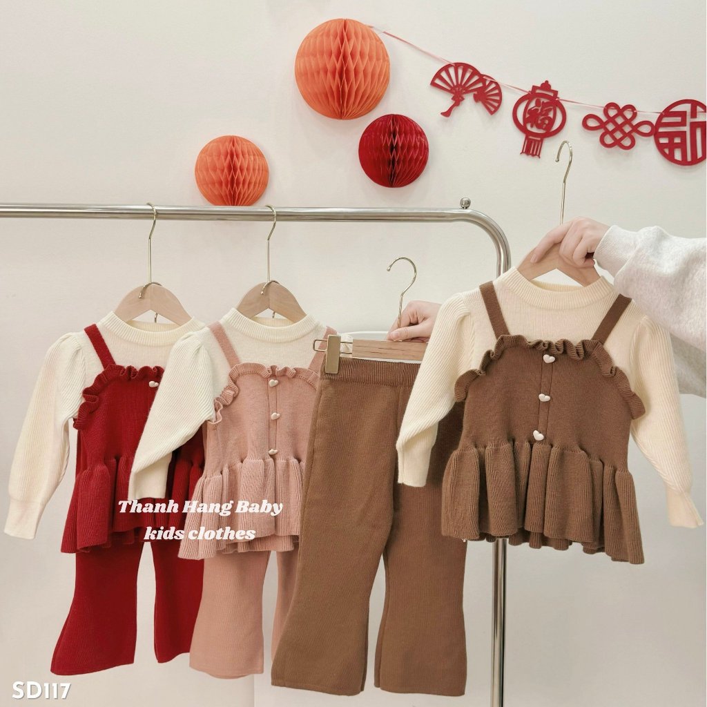 Set len cho bé gái Thanh Hằng Baby, bộ diện mùa đông bé gái từ 11kg - 31kg