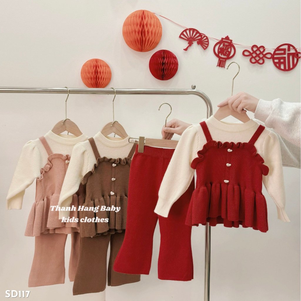 Set len cho bé gái Thanh Hằng Baby, bộ diện mùa đông bé gái từ 11kg - 31kg