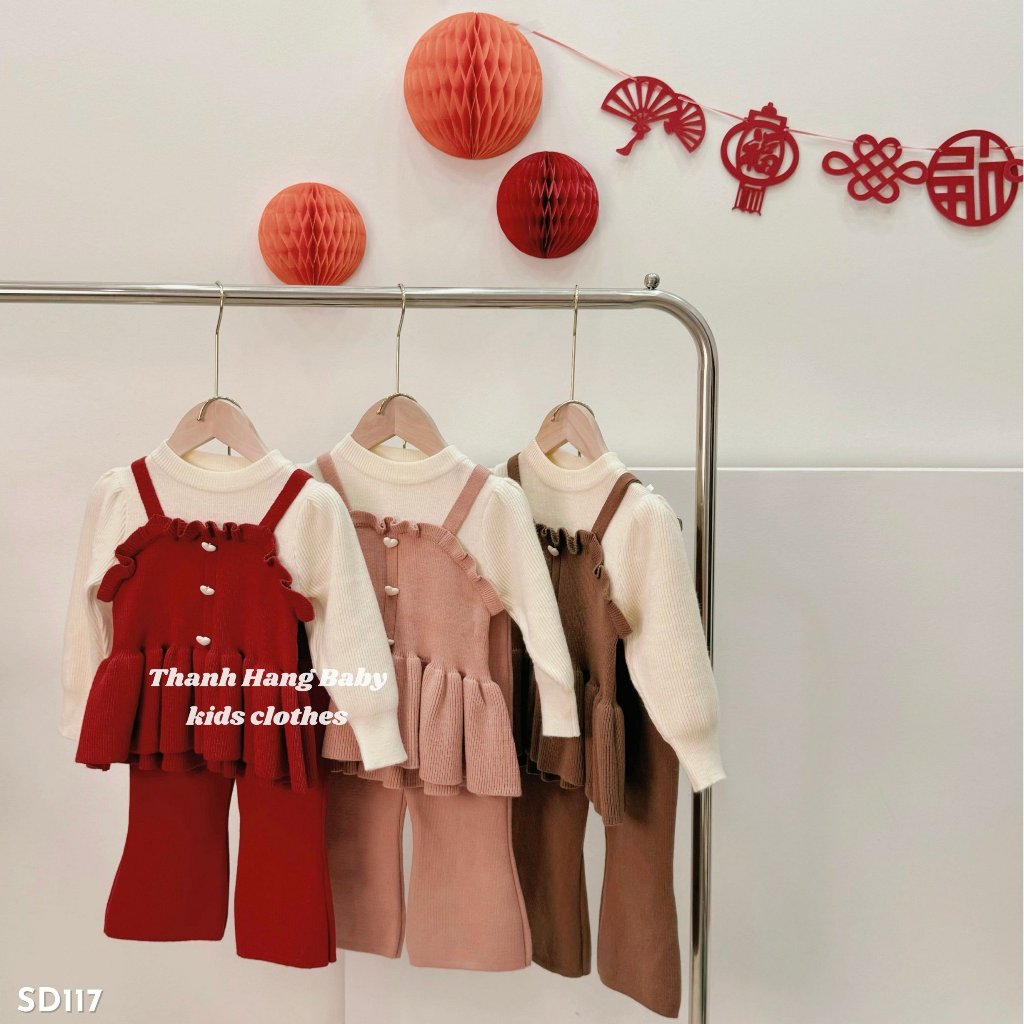 Set len cho bé gái Thanh Hằng Baby, bộ diện mùa đông bé gái từ 11kg - 31kg