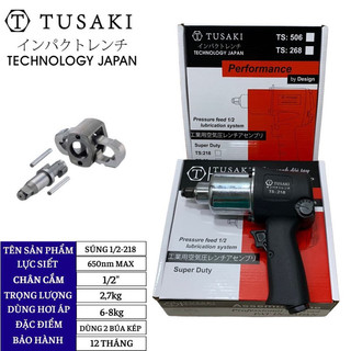 Súng siết bulông 1/2, máy mở ốc bulong ts-218 bằng hơi khí nén tusaki-japan