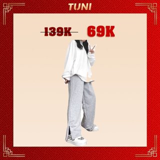Quần Dài Ống Rộng Phối Zip Unisex CANI Vải Da Cá Dày Dặn Phong Cách Hàn Quốc – Tuni Store