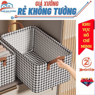  Hộp Khung Sắt Họa Tiết Caro Đựng Quần Áo,Đồ Lót,Chăn Màn-Có Thể Gấp Gọn Tiện Dụng-Tiết Kiệm Không Gian