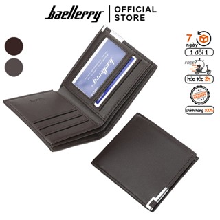 Ví Da Nam Hàng Hiệu Baellery Gập Đôi Nhỏ Gọn Nhiều Ngăn Hàn Quốc - D1835