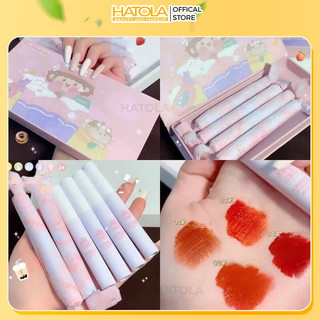 Set 4 Son Kem Lì VONGEE Thỏ xanh hồng dâu matcha tone đỏ cam dễ thương hottrend Hatola