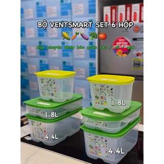 Set 6 hộp trữ mát Ventsmart Tupperware