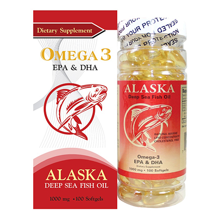 Alaska Deep Sea Fish Oil Omega 3 hỗ trợ sức khỏe tim mạch, bổ mắt - vhộp 100 viên