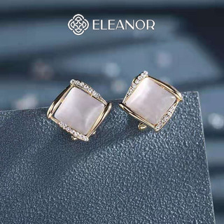 Bông tai nữ chuôi bạc 925 Eleanor Accessories hình thoi khuyên tai đính đá phụ kiện trang sức 3936
