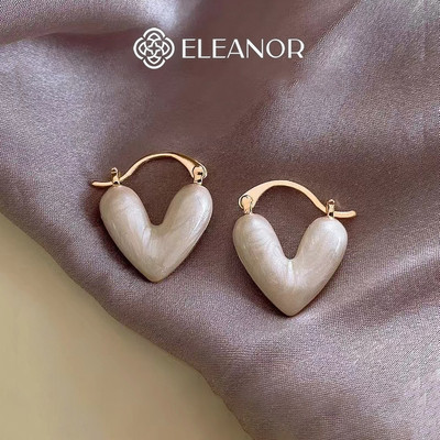 Bông tai nữ chuôi bạc 925 Eleanor Accessories hình trái tim khuyên tai basic phụ kiện trang sức 5650