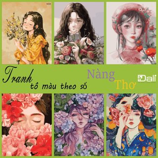 Tranh tô màu số hóa DALI Các mẫu nàng thơ các mẫu Kích thước 40-50
