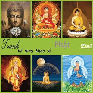 Tranh treo tường tự tô màu số hóa Phật Giáo có khung DALI kích thước 40x50cm