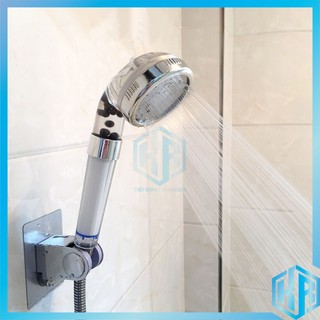 Vòi Sen Tắm Siêu Bền Màu Trắng Trong Có Lõi Lọc Kháng Khuẩn, Vòi Sen Tăng Áp Siêu Bền Lõi Lọc Bông Bằng Nhựa ABS Cao Cấp