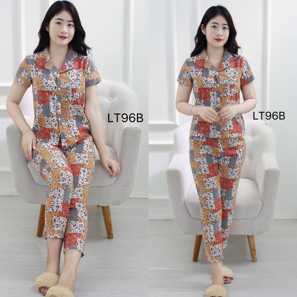 [Mã 4MINI8 giảm 50K đơn 150K] Bộ pyjama nữ áo cộc quần dài chất lụa sa