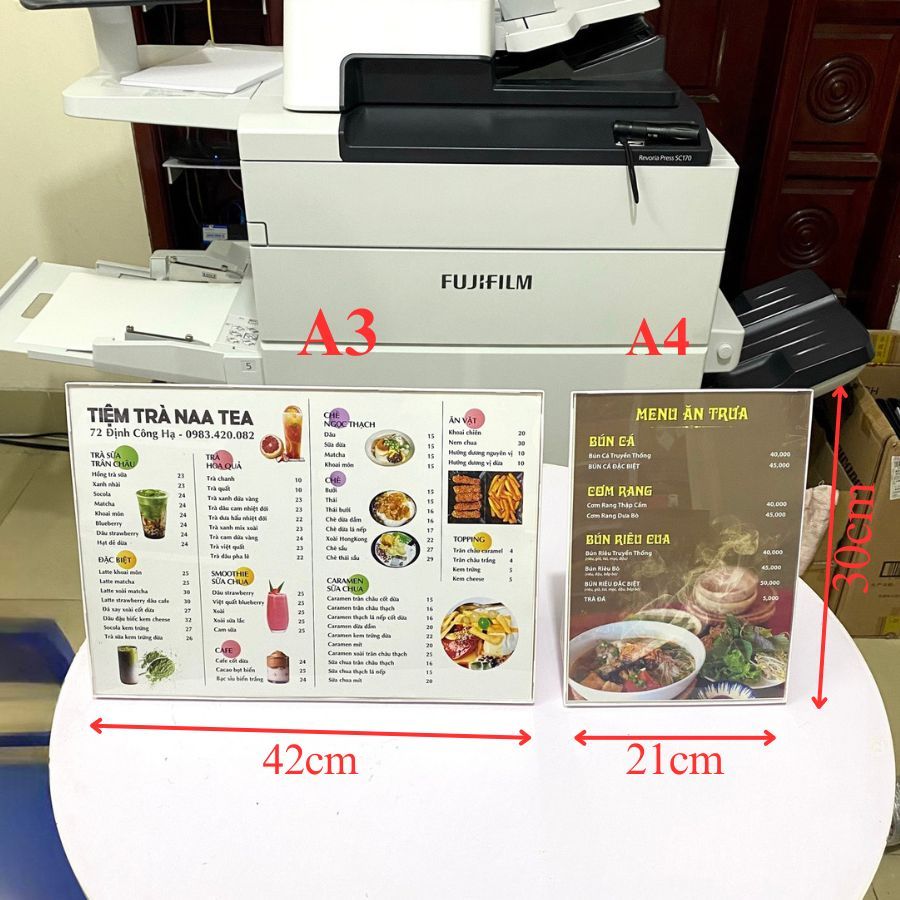 Khung Mica Để Bàn A3, A4, Khung Nhựa, Khung Tranh Mica Treo Tường A3, Bảng Menu A3 Để Quầy