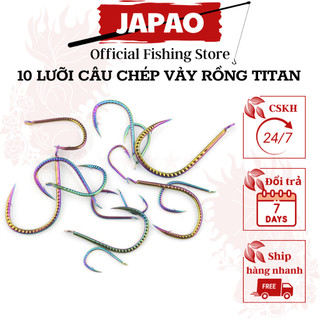 Lưỡi câu chép titan có nghạnh JAPAO lưỡi câu chuyên chép cao cấp vảy rồng lưỡi câu cứng cáp lực xuyên thấu mạnh cứng