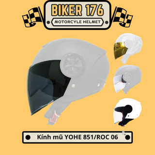 Kính chắn mũ bảo hiểm 3/4 yohe 851/roc 06 - biker 176 - mũ bảo hiểm chính hãng vũng tàu