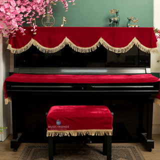 Bộ khăn Nhung Đỏ Đô - Phù hợp cho Piano cơ và Piano điện
