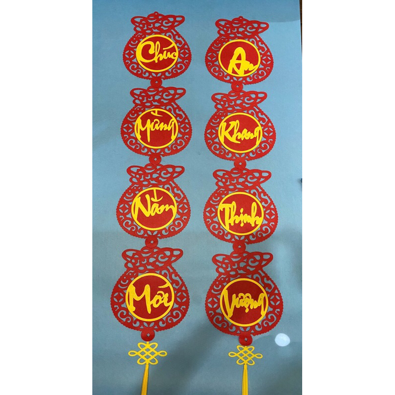 Cặp câu đối trang trí tết (rộng 25cm- dài mỗi dây 150cm)